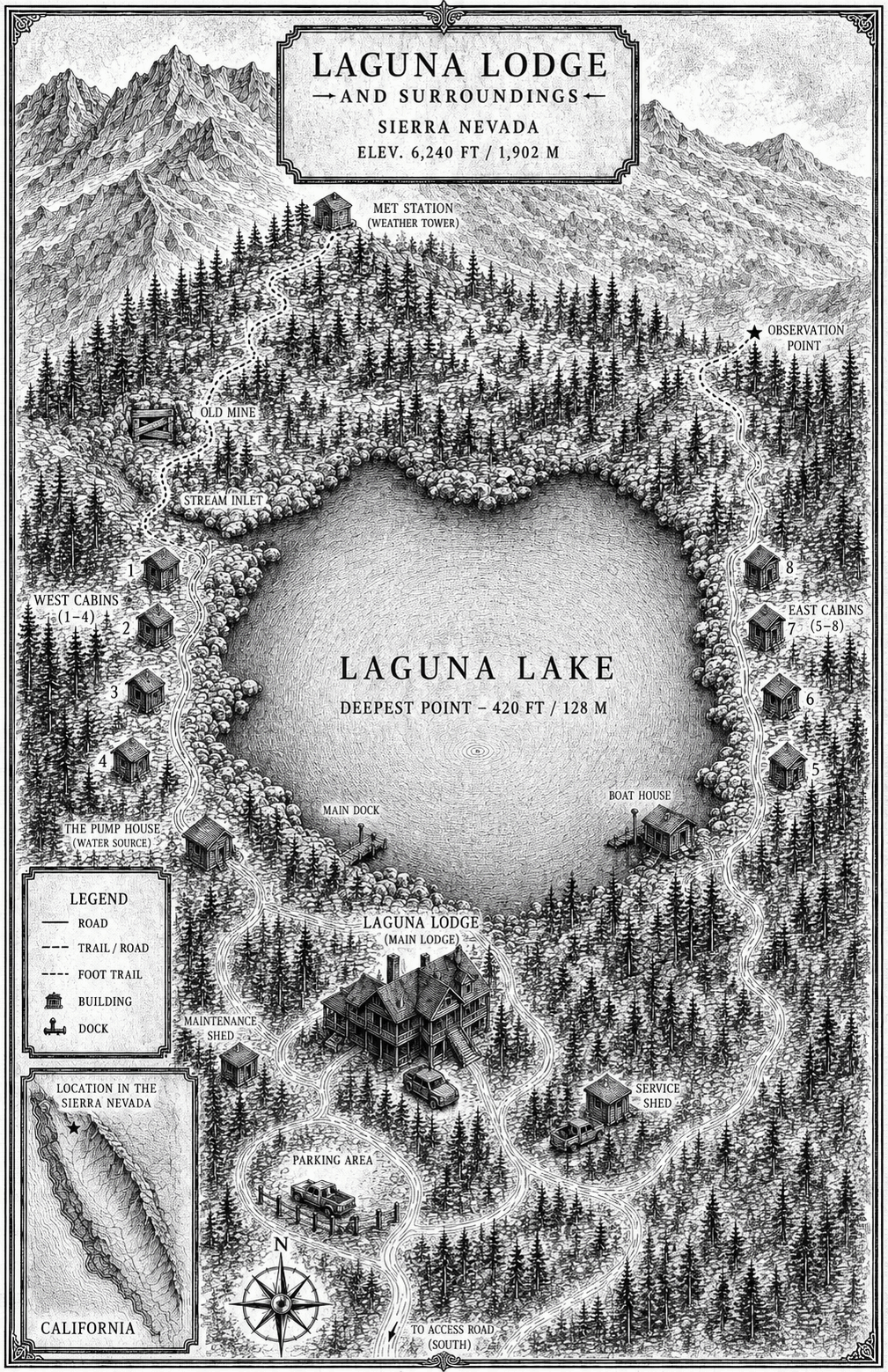Laguna Lodge illustrated map